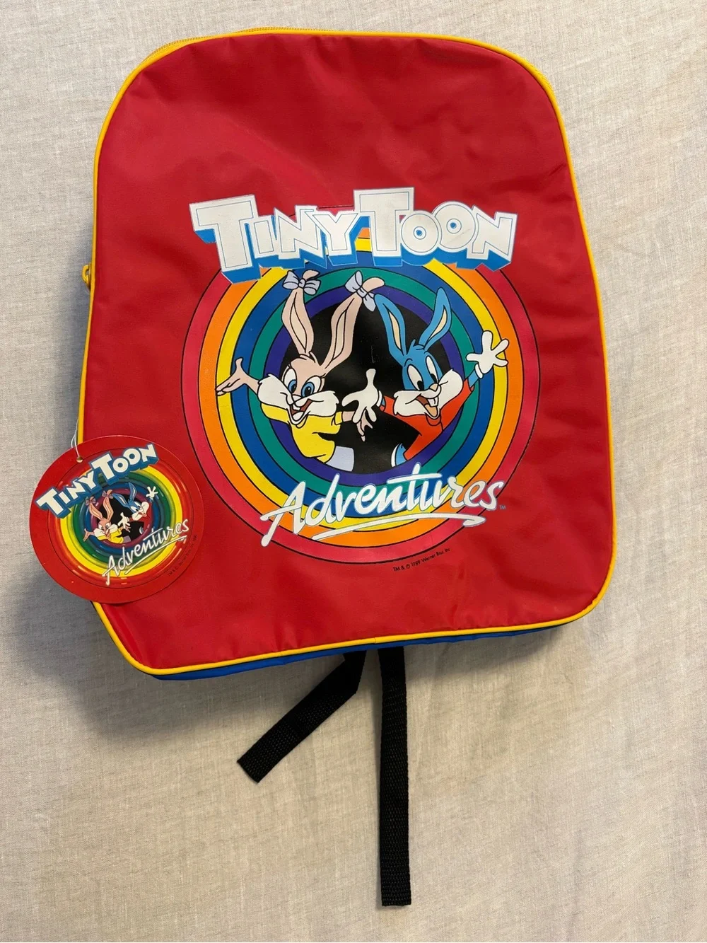 NWT Vintage 1989 Tiny Toon Adventures Buster & Babs Bunny Backpack